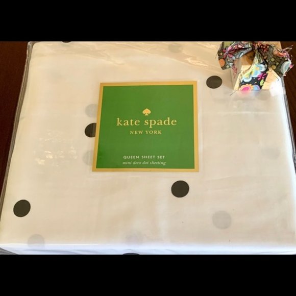 kate spade Other - Kate Spade White and Black Deco Dot Sheets NWT